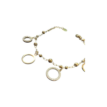 NUOVO Bracciale Donna Acciaio Oro Charms Geometrici Elegante