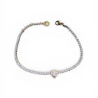 Bracciale Tennis Donna Acciaio Oro Zirconi Bianchi Regolabile