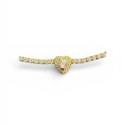 Bracciale Tennis Donna Acciaio Oro Zirconi Bianchi Regolabile