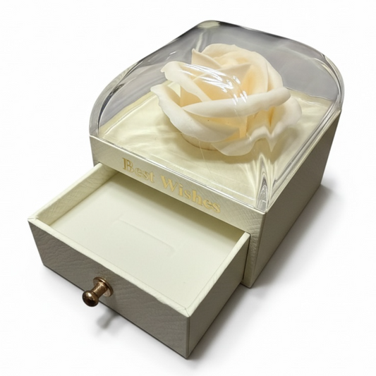 Scatola Portagioie Box Astuccio Gioielli Rosa Decorativa Cassetto 7x7x6cm