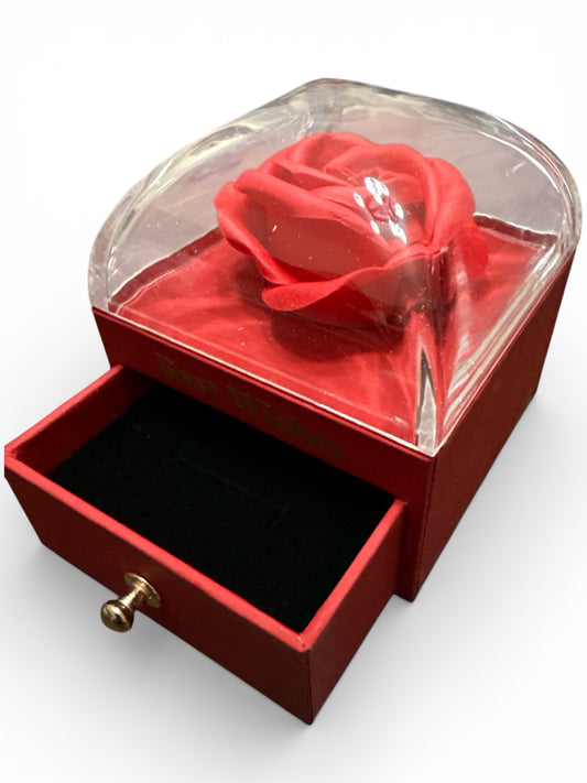 Scatola Portagioie Box Astuccio Gioielli Rosa Decorativa Cassetto 7x7x6cm