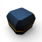 Astuccio Porta Anello LED Luce Interna Blu Oro 7x7x5cm Custodia Gioielli