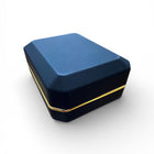 Astuccio Porta Collana LED Luce Interna Blu Nero Oro 7x9x3.5cm Custodia