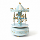 Carillon Musicale Giostra Cavalli Decorativo Rosa Azzurro Regalo Bambini