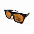 Occhiali da Sole Unisex Neri Lenti Arancioni UV400 Oversize Quadrati