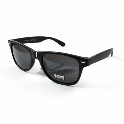 Occhiali da Sole Unisex Neri Wayfarer UV400 Classici Borchie Laterali