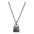 Collana Donna Acciaio Argentato Pendente Borsetta Strass 50cm