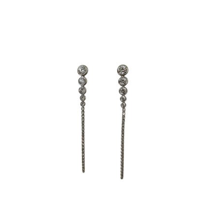 Orecchini Donna Shelly Tennis Acciaio Zircone Bianco Pendenti Oro Argento