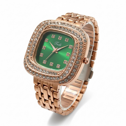 Orologio Donna Acciaio Zirconi Quadrante Colorato Bracciale Maglia 6 Varianti