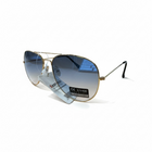 Occhiali da Sole Unisex Aviator Metallo Doppio Ponte Lenti Fumé UV400 Nero Gold