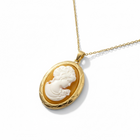 Collana Donna Shelly Cameo Ovale Acciaio Dorato Catenina Forzatina 45cm 3 Varianti