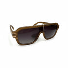 Occhiali da Sole Uomo Navigator Acetato Verde Oliva Striato Lenti Degradé UV400