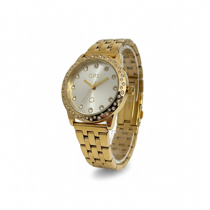 Orologio Donna OPS! Objects Acciaio Quarzo Lunetta Strass 3ATM Gold Silver