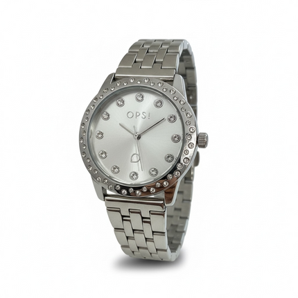 Orologio Donna OPS! Objects Acciaio Quarzo Lunetta Strass 3ATM Gold Silver