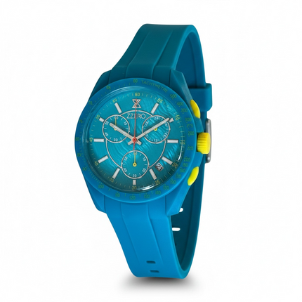 Orologio Uomo Zzero Cronografo Sun Moon Tachymetre Cinturino Silicone 10 Colori