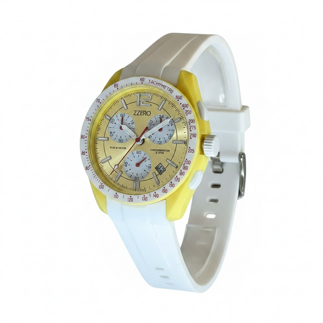Orologio Zzero Cronografo Sun Moon Tachymetre Cinturino Silicone