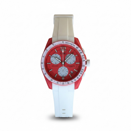 Orologio Uomo Zzero Cronografo Sun Moon Tachymetre Cinturino Silicone 10 Colori