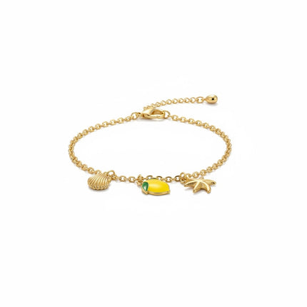 Bracciale Donna Shelly Charm Limone Acciaio Oro Argento Cornicello