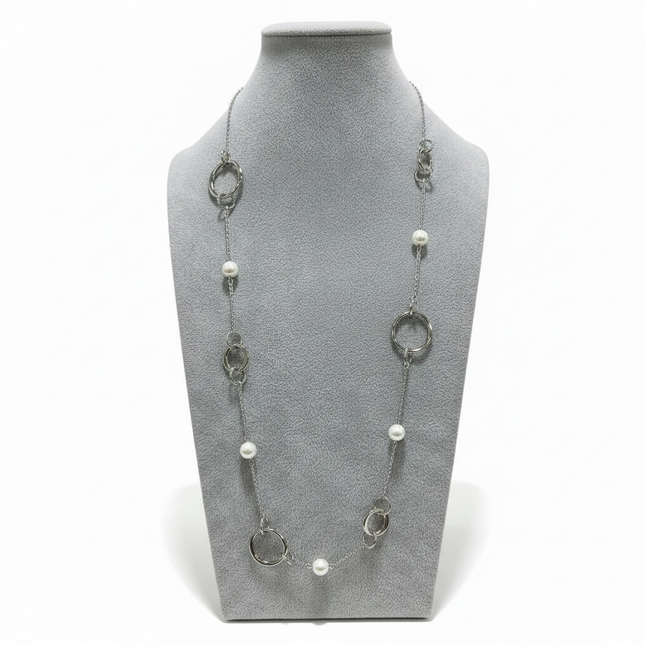 Collana Donna 2Jewels Perle Conchiglia Acciaio 316L Argento Catena Anelli