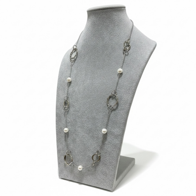 Collana Donna 2Jewels Perle Conchiglia Acciaio 316L Argento Catena Anelli