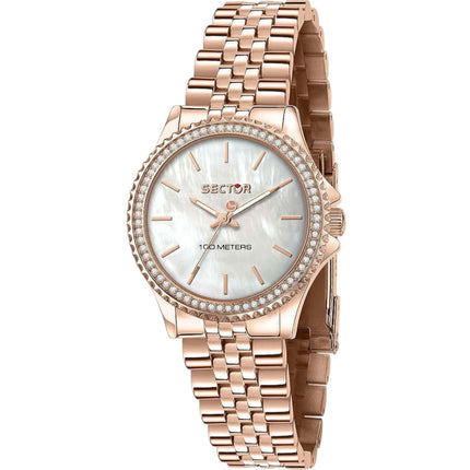 Orologio Donna Sector 230 R3253161537 Acciaio Rosa Gold 32mm Quarzo 100M