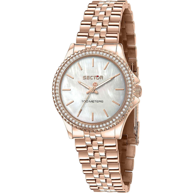 Orologio Donna Sector 230 R3253161537 Acciaio Rosa Gold 32mm Quarzo 100M
