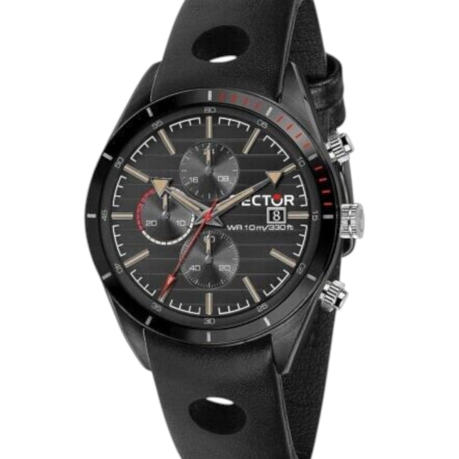 Cronografo Uomo Sector 770 R3271616002 Acciaio PVD Nero Pelle 10ATM Astuccio