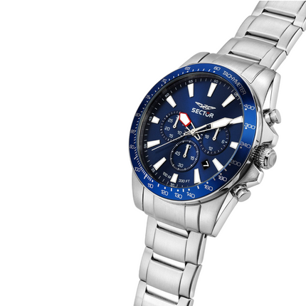 Cronografo Uomo Sector 450 R3273776009 Acciaio Blu 43mm Multifunzione Data