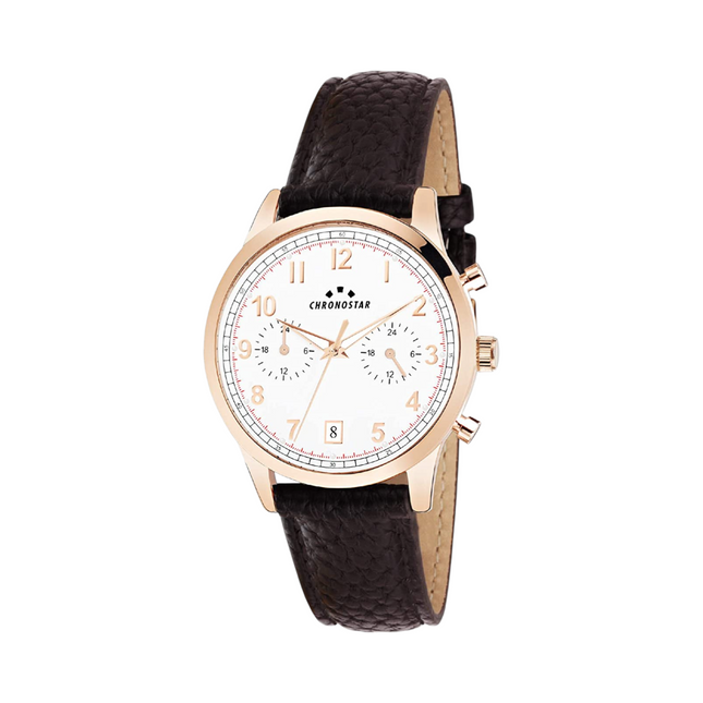 Orologio Uomo Chronostar Acciaio PVD Oro Pelle 47x40mm R3751269001