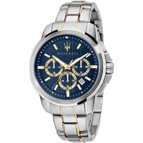 Orologio Maserati Successo Chronograph Uomo Acciaio Bicolore Quadrante Blu R8873621016