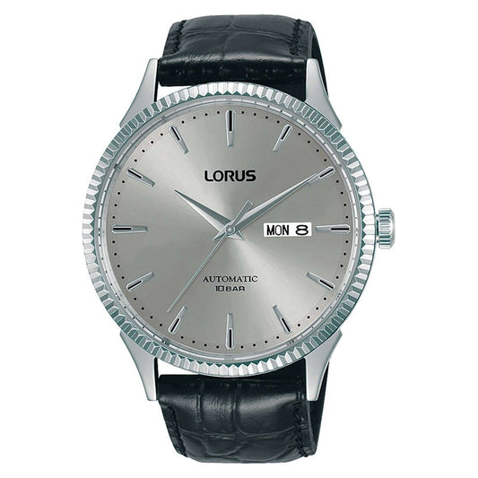 Lorus By Seiko Orologio Automatico In Acciaio Bracciale In Pelle Day Date
