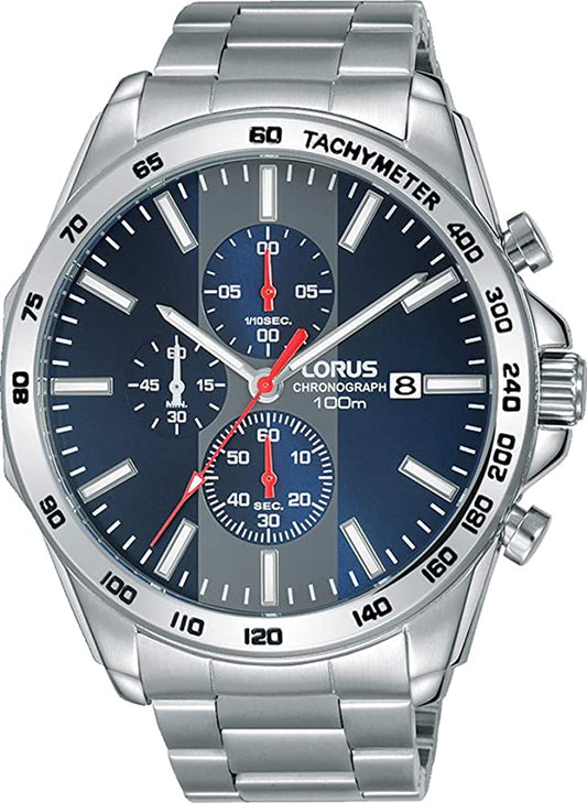 Orologio da polso acciaio cronografo uomo quarzo LORUS data sport