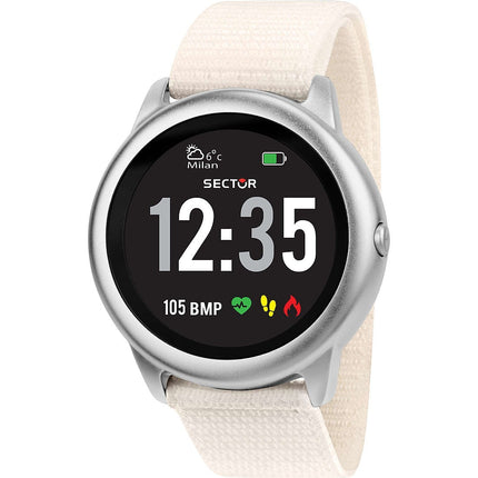 Smartwatch Donna Sector S-01 Nylon Bianco IP67 46mm R3251545502