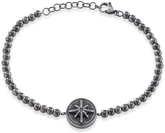 Sector Bracciale In Acciaio A Sfere Da Uomo In Stile Vintage