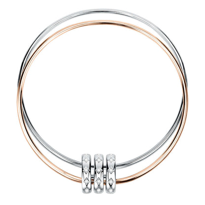 Morellato Bracciale donna Rigido in Acciaio Bicolore per Donna Con Cristalli SAKM83