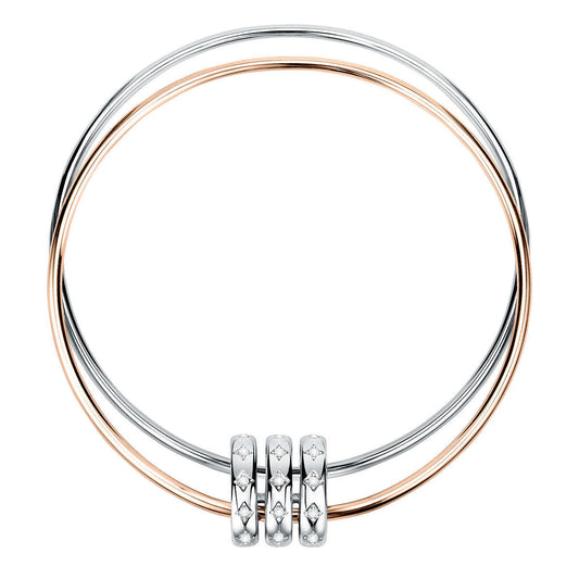 Morellato Bracciale donna Rigido in Acciaio Bicolore per Donna Con Cristalli SAKM83