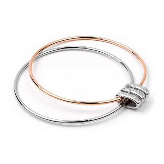 Morellato Bracciale donna Rigido in Acciaio Bicolore per Donna Con Cristalli SAKM83