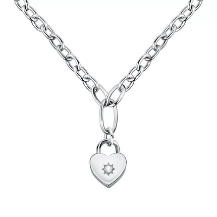 Collana Donna Morellato Abbraccio SAUB04 Acciaio Cuore Lucchetto