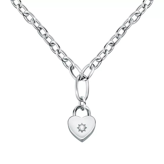 Morellato Collana In Acciaio Donna Pendente Cuore Lucchetto