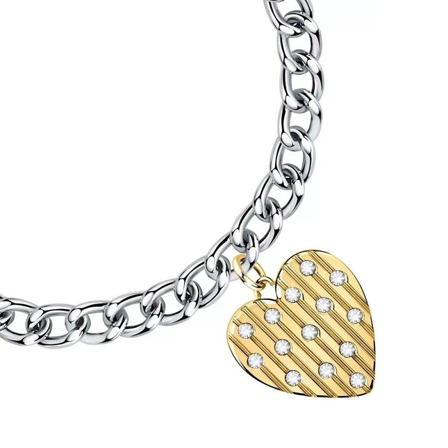 Bracciale Donna Morellato Acciaio Oro Cuore Swarovski Incanto SAVA07