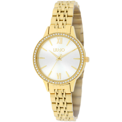 Orologio Donna Liu Jo Gold Acciaio Strass Quadrante Bianco Elegante