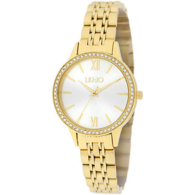 Orologio Donna Liu Jo Gold Acciaio Strass Quadrante Bianco Elegante