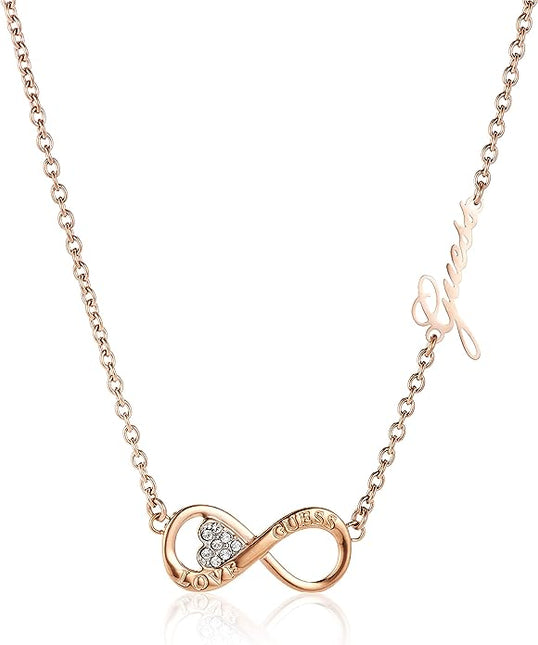 Collana Donna GUESS Acciaio Oro Rosa Ciondolo Infinito UBN85013