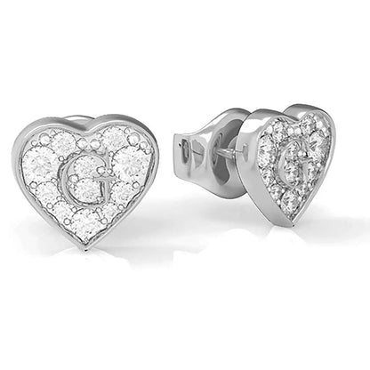 Orecchini Guess Donna Cuore Pavé Logo G Acciaio Inox Brillanti