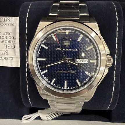 Orologio Maserati Velocità quadrante blu texture nido d'ape dettaglio