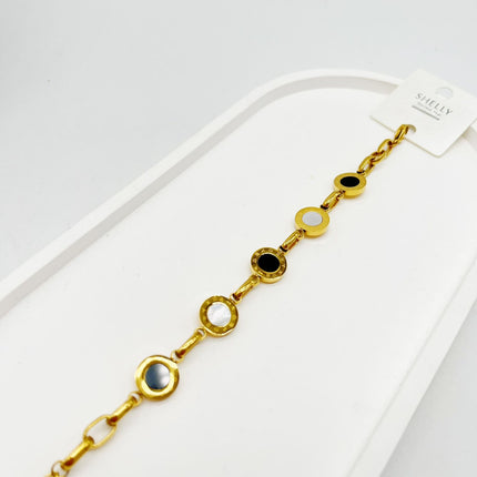 NUOVO Bracciale Donna Acciaio Cerchi Smaltati Cristalli Segni Zodiacali Incisi