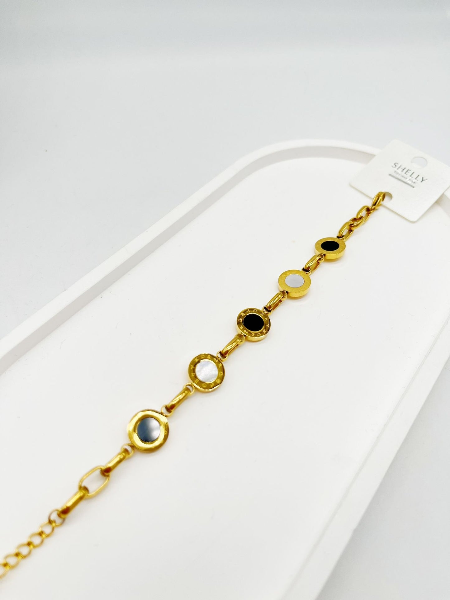 Bracciale Donna in Acciaio con Cerchi Smaltati e Cristalli Segni Zodiacali Incisi