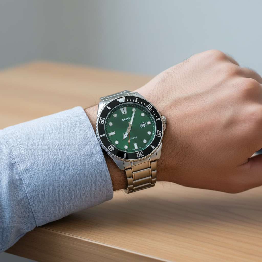 Casio Orologio Diver Verde Indossato