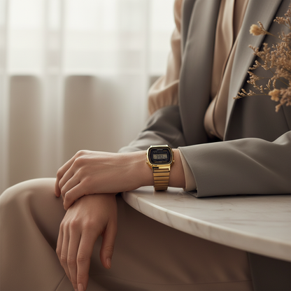 Casio vintage oro donna indossato