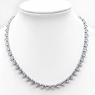 Collana Girocollo Tennis Donna con Cuori Bianchi e Finitura Argento